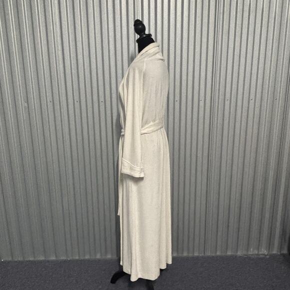 Soma Intimates Robe Womens Large Cream Bamboo Blend Belted Long Lounge Bathrobe - Picture 5 of 9